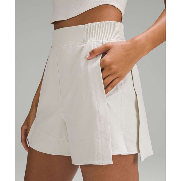 lululemon athletica Pants - Lululemon Athletica Stretch Woven Relaxed-Fit High-Rise Short 4" Bone White XXS